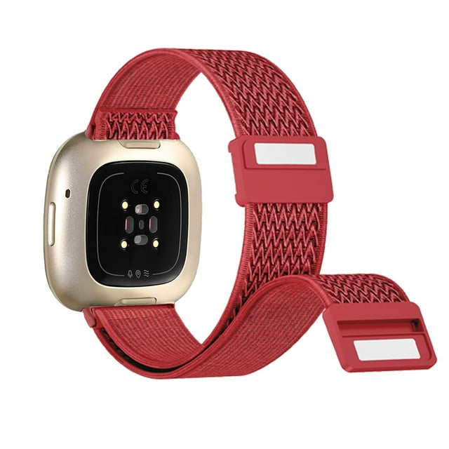 For Fitbit Versa 2/Versa 3/Versa 4/Charge 5 Bands Nylon Elastic Replacement Bands With Megnetic Buckle for Fitbit Charge 6 Strap W chinese red for Fitbit Versa 3 4