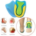 thumbnail image 3 of 3 pares de taloneras de gel de silicona para fascitis plantar, dolor de Aquiles, almohadillas absorbentes (tamaño grande) Rojo Verde, 3 of 5