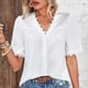 thumbnail image 5 of Blusas sueltas de manga corta con cuello en V de color sólido informal para mujer con estilo OAVQHLG3B Store lin121212, 5 of 5