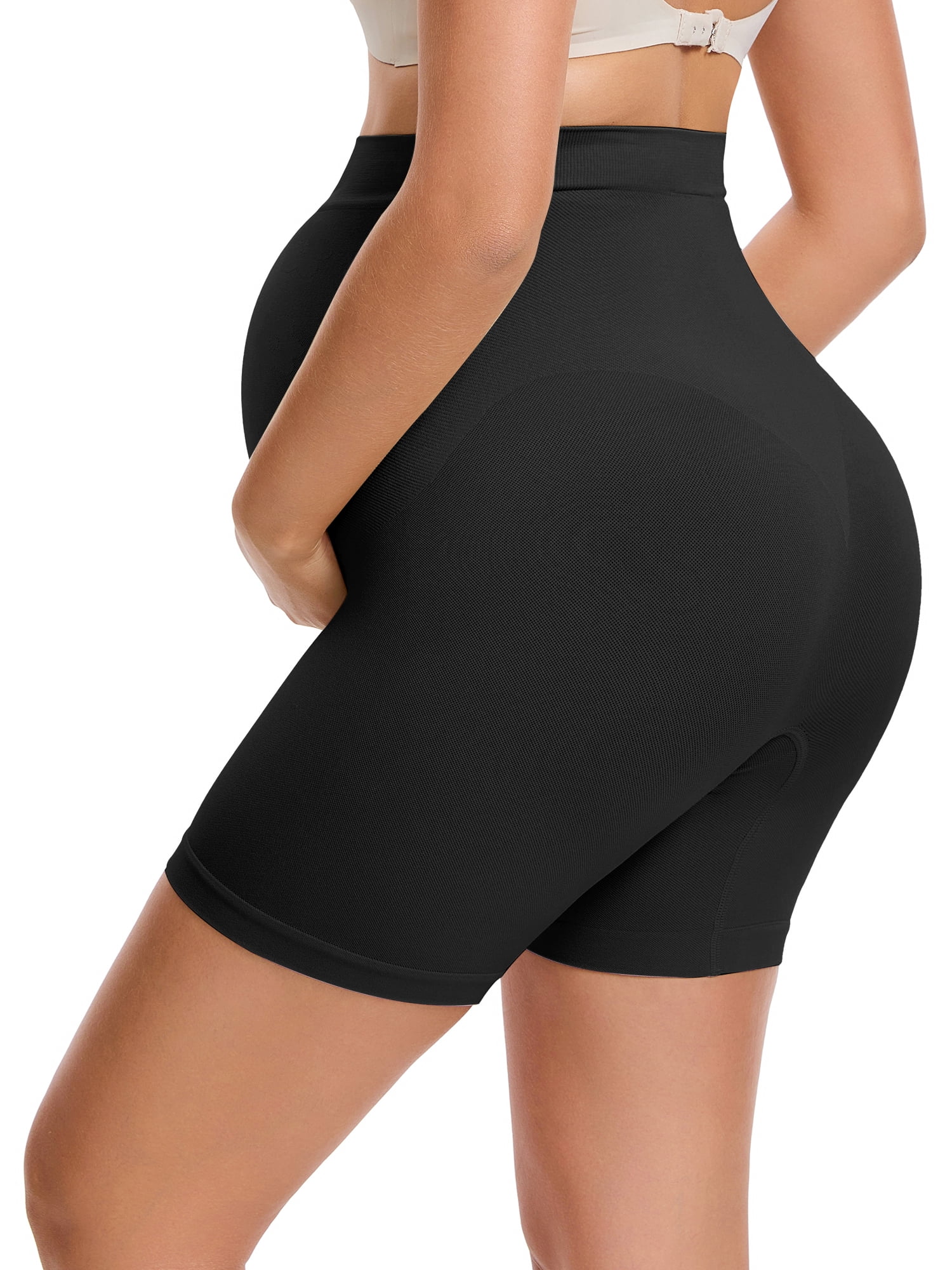 DARING DIVA Women's Maternity Seamless High Waist Belly Support Shorts M Black