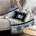 thumbnail image 3 of Haze Blue Boho Blanket Soft Cozy Warm Throw Blanket for Couch, Plush Fuzzy Flannel Fleece Blankets for Sofa, Farmhouse Retro Southwest Aztec Motifs Bed Blankets Lightweight Gifts for Women, 50"x80", 3 of 9