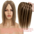 thumbnail image 3 of Clip In Hair Extensions 100% Remy Real Human Hair Piece Top Piece Toupee Woman's Topper For Thin Hair Hairpiece For Hair Loss Cover Russian Hair 6-18 inch Highlight, 3 of 12