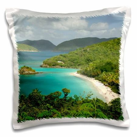 3dRose USVI, St. John, Trunk Bay, Virgin Islands NP-CA37 CMI0147 - Cindy Miller Hopkins - Pillow Case, 16 by