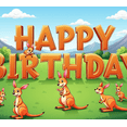 thumbnail image 4 of Yatrandify Colorful Design Happy Birthday Banner Kangaroo Theme Kids Decoration Celebration Backdrop for Birthday Party Event Holiday, 4 of 8