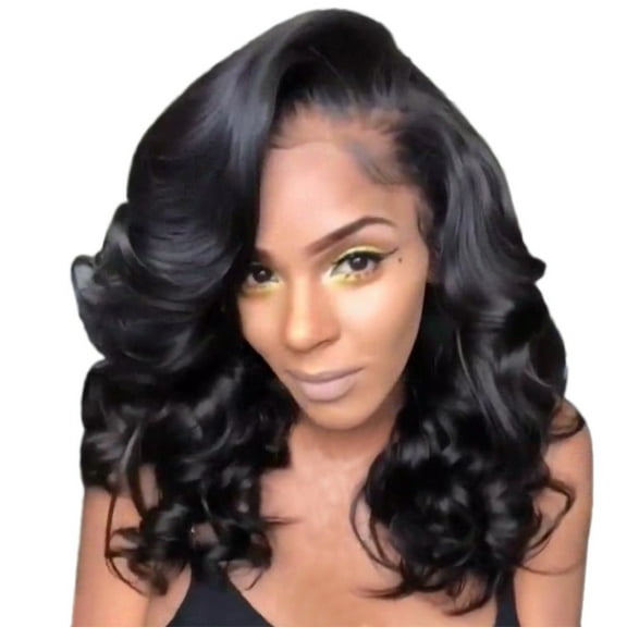 Desertasis wigs human hair glueless wigs human hair pre plucked pre cut wig for women Women's Long Curly Wig Wave Wigs Fashion Brown Synthetic Hair Wig Black One Size