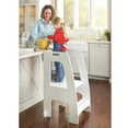 thumbnail image 2 of Guidecraft Kids' Tower Step-Up - White: Children's Adjustable Kitchen Helper, Wood Montessori Learning Toddler Tower with Safety Rail, 2 of 6