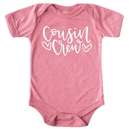 

Cousin Heart T-Shirts and Bodysuits for Baby and Toddler Girls Fun Family Outfits Mauve Bodysuit