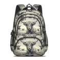thumbnail image 2 of Highland Cow and Calf Print Backpack for School, Cute School Bag with Adjustable Shoulder Straps and Padded Back, 16.9"x12.6"x5.9", 2 of 5
