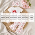 thumbnail image 3 of Zaveiop Newborn Baby Girl Baseball Outfit Cute Baseball Bow Romper Flare Pants Headband Set 3Pcs Infant Summer Clothes (0-3 Months, White), 3 of 7