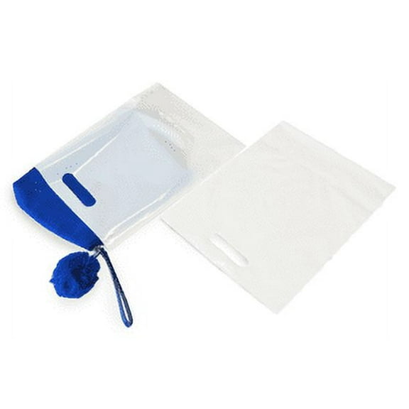 Low-Density Merchandise Bags, 9" X 12", White 2 Mil Polyethylene with Die-Cut Handles - Case of 1000 Bags