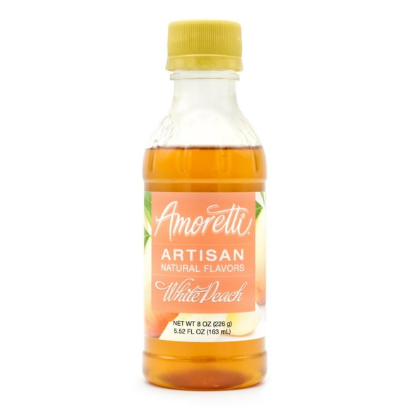 Amoretti - Natural White Peach Artisan Flavor Paste 8 oz - Perfect For Pastry, Savory, Brewing, and more, Preservative Free, Gluten Free, Kosher Pareve, No Artificial Sweeteners, Highly Concentrated