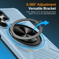 thumbnail image 2 of for Samsung Galaxy S24 Case, Hybrid Ultra Slim Shockproof Cover with 360° Rotating Alloy Ring Kickstand, Magnetic Drop Protective Stylish Design Cover for Samsung Galaxy S24, Azure, 2 of 6