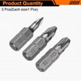 thumbnail image 3 of 3pcs PZ1/PZ2/PZ3 Broca de destornillador 1/4" Vástago hexagonal 25mm/1" Longitud Magnética Phillips Ranurada Puntas hexagonales de acero S2 Broca de destornillador de grado industrial, 3 of 7