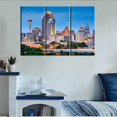 thumbnail image 3 of TISHIRON 3PCS Framed Canvas Wall Art Set,36"x24" Texas Skyscrapers Night Scene Canvas Art Decor, 3 of 7