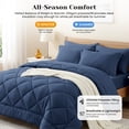 thumbnail image 4 of WISHEAD Queen Bed in a Bag Comforter Set with 7 Pieces - Blue All Season Bedding Sets with Comforter, Pillow Shams, Flat Sheet, Fitted Sheet and Pillowcases, 4 of 8