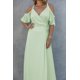 thumbnail image 4 of ABPHQTO Maxi vestido verde con hombros descubiertos y mangas acampanadas para mujer, 4 of 5