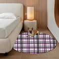 thumbnail image 4 of 6ft Washable Round Rug, Abstract Stripes Non-Slip Circle Area Rug for Living Room Bedroom, Purple Black Grey Plaid Indoor Floor Mat for Home Decor, 4 of 9