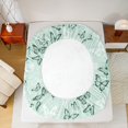 thumbnail image 5 of Manfei Green Butterfly Twin Sheet Sets for Teen, Garden Floral Flower Twin Fitted Sheet, Modern Fashion Flat Sheet, Super Cozy Room Decor, 3pcs, 5 of 7