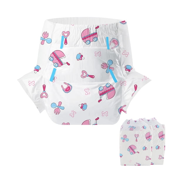 CutiePlusU Adult Diapers 2 Pieces Disposable Incontinence Briefs with Tabs for Women and Men Maximum Overnight Absorbency M