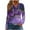 Purple, variant on YUGYXL Vintage Long Sleeve Hoodies for Women Casual Print Henley Hoodie Thin Lightweight Hooded Sweatshirt Black L