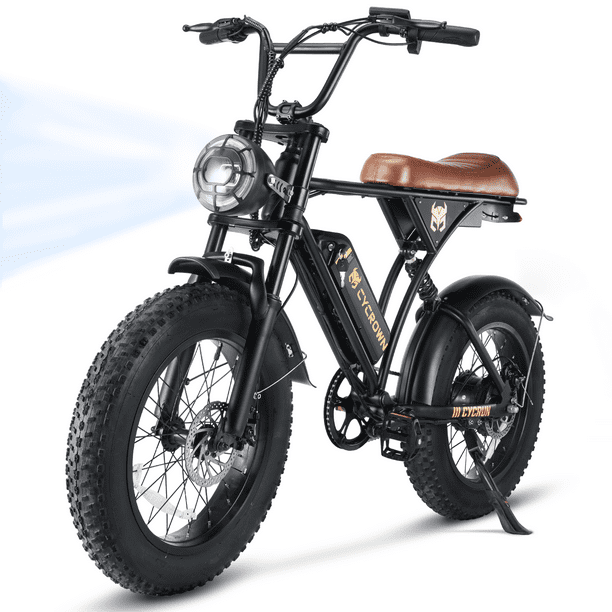 CYCROWN CycRun Velo Electrique pour Adultes 750W Moteur avec Batterie 10.4Ah 20MPH 55Miles Cyclomoteur Style Ebike pour Adultes 20 4 0 Gros Pneu Deplacement hors Route VTT Ebike avec Suspension Hydrau...