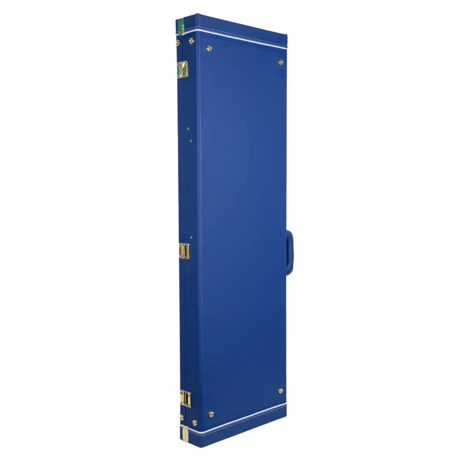 Crossrock Designer Series- Wooden Case for Fender Stratocaster and Telecaster Guitars- Security Lock, Metal Feet, Storage Space- Vibrant Blue