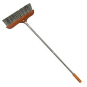 Bristle Broom Home Cleaning Brush Long Handle Flooring Stainless Steel Rod Push Wood Garbage Wiper Office