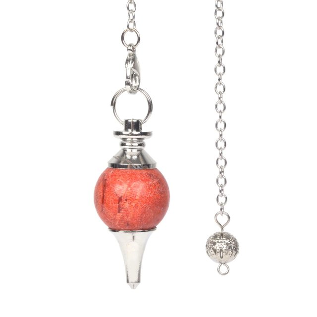 Péndulo de radiestesia Justinstones de coral esponja rojo 40 mm