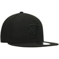 thumbnail image 3 of Men's New Era Miami Heat Black On Black 9FIFTY Snapback Hat, 3 of 4