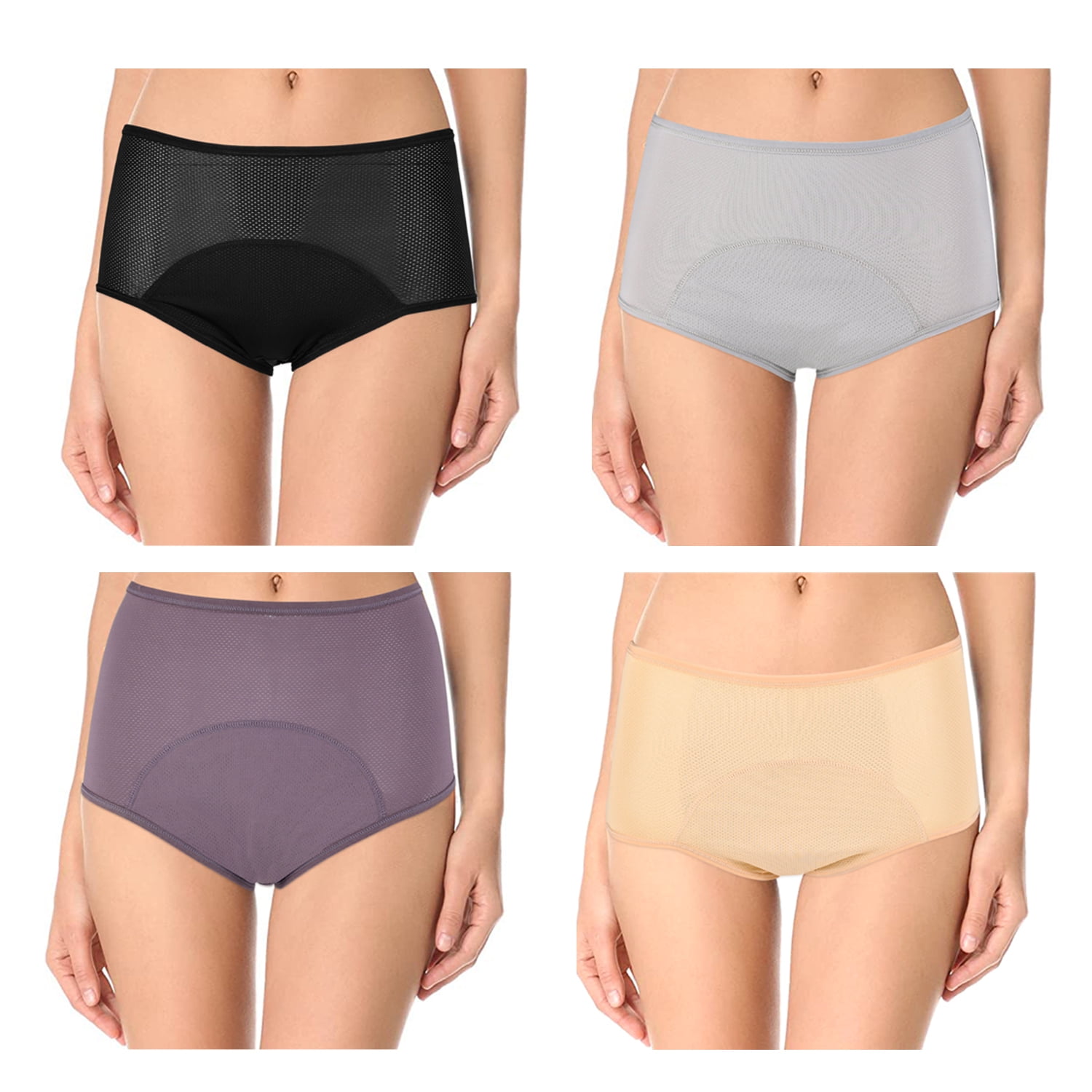  Women Period Underwear Heavy Flow Menstrual Postpartum Panty  Supersoft Bikini Panties 5 Pack Galaxy 4X-Large Plus Size