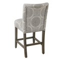 thumbnail image 4 of HomePop 24" Traditional Wood and Fabric Parsons Counter Stool in Gray Medallion, 4 of 10