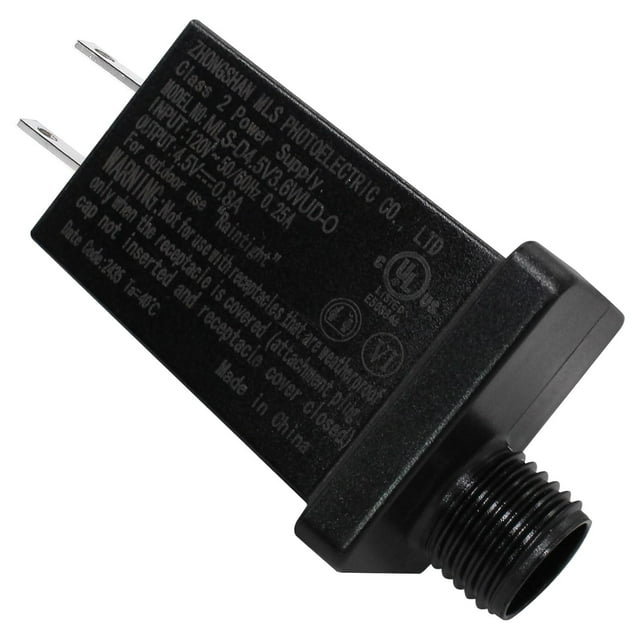 shiyou-4.5V 3.6W LED Power Supply Low Voltage LED Transformer Class 2 Power Supply Waterproof IP44 Seasonal Use LED Driver US Plug LED Adapter for String Light, Projector Light, Lawn Lamp (1)