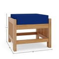 thumbnail image 4 of Curated Maison Sylvie Teak Outdoor Ottoman with Navy Cushions, 4 of 5