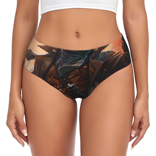 Balery Steampunk Cowboy Cat Ropa Interior de Algodón para Mujer con Dibujo – Braguitas Cómodas y Elásticas, Estilo Clásico-X-Large