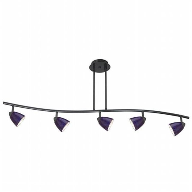 Cal Lighting SL-954-5-DB-BLS Éclairage de Rail - Bleu Cobalt & Bronze Foncé