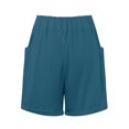 thumbnail image 5 of Lenpel Women's Casual Shorts Elastic High Waisted Tie Front Pleated Comfy Shorts Summer Beach Vacation Shorts with Pockets, 5 of 5