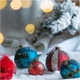 thumbnail image 5 of JERFIT 6-Pack Red Glitter Glass Christmas Ornaments, 3.9 Inch Shatterproof Holiday Ball Decorations for Xmas Tree, Festive Party & Home Decor, 5 of 5