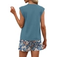 thumbnail image 4 of Two Piece Sets for Women Trendy Short Sets Beach Vacation Clothes Airport Travel Cruise Summer Outfits Blue M, 4 of 5