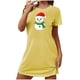 thumbnail image 2 of Camisón corto navideño para mujer, talla grande, cuello redondo, manga corta, estampado en el pecho, vestido de noche para mujer, 2 of 3