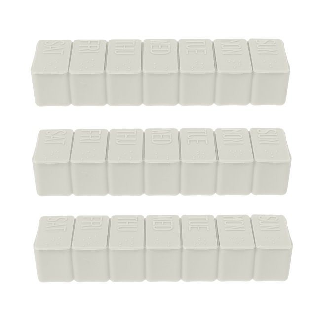 MasteelfCA 3Pcs Compartments Travel Pill Cases Portable Plastic Pill Storage Organizers