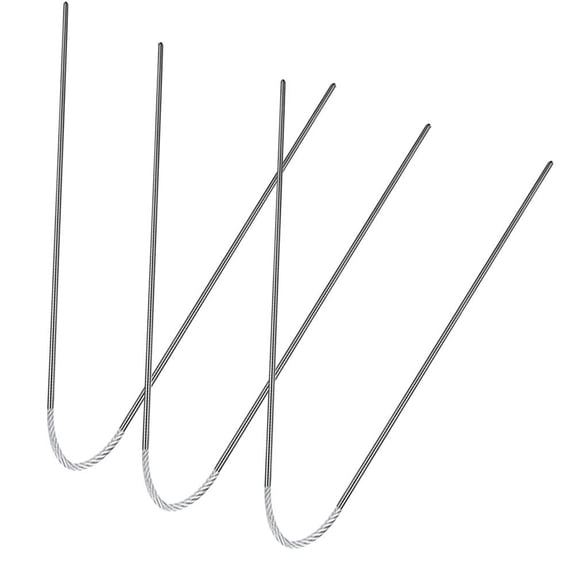 PTOOTP Silver Metal Knitting Needle Set for Sweater Hat Scarf DIY 3Pcs