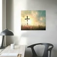 thumbnail image 4 of Nawypu Home Decor Dove of Peace Crosses Canvas Print Wall Art for Bedroom Home Holy Light Christ Spiritual Religion Picture Artwork Rest Room Study Room Wall Decor Frame Rustic Grassland, 4 of 6