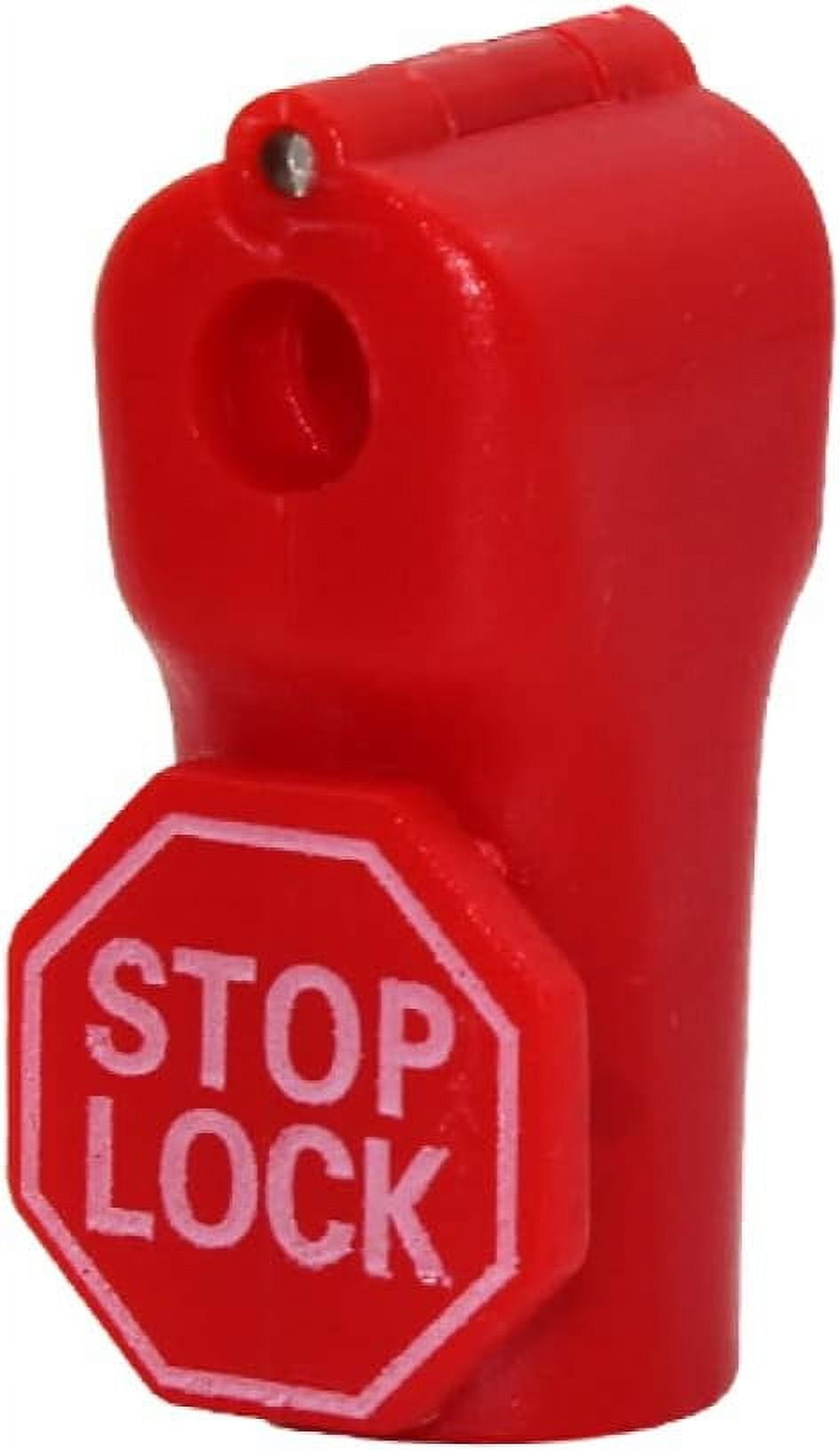 Clotho Peg Hook Locks 100Pcs, with Stop Sign, Anti Theft Retail Display, Anti-Sweep Security Pegboard Peg Hook Lock