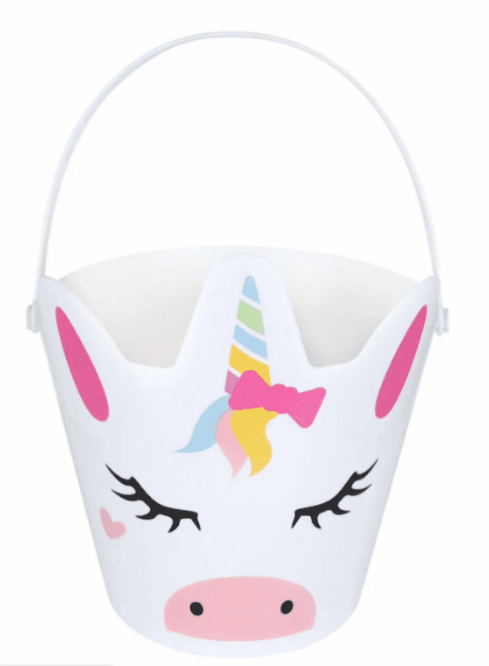 Unicorn Plastic Easter Magic Pails with Handles - Pink Purple White Majestic Unicorn Pails Parties Supplies Celebration Birthdays Holiday School Office Gifts Treats 3pk-