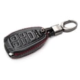 thumbnail image 2 of Vitodeco Genuine Leather Smart Key Fob Case Protector Compatible for Alfa Romeo Giulia, Stelvio, Tonale (2017 - 2025 Models) - 5-Button, Black/Red, 2 of 6