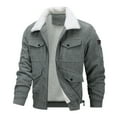 Aloohaidyvio Mens Jackets Clearance Men's Corduroy Jacket Warm Fleece