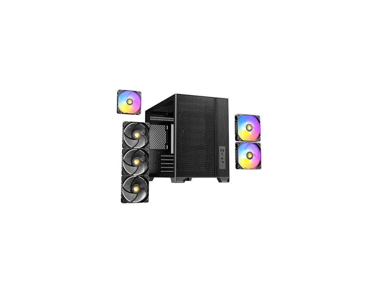 Antec FLUX M, 6 PWM Fans Included, F-LUX Platform, Front PSU Chamber, Vertical Airflow Design, 360mm Top Radiator Support, Type-C 3.2 Gen 2, Compact MicroATX PC Case