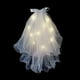 thumbnail image 4 of Velo de novia de dos niveles con clip para el cabello, piezas de declaración para clubes nocturnos con luces LED, para mujeres (Tibio), 4 of 8