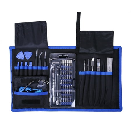 Magnetic Computer Tool Kit HDE Electronic Repair Computer Toolkit 76-in-1 Kit With Magnetic Screwdriver Set Pry Bars Anti Static Wristband and More ()
