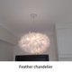 thumbnail image 3 of Lámpara De Techo De Plumas Suave, Hermosa, Estable, Fácil Instalación, Lámpara De Araña De Plumas, Romántica, Innovadora, Elegante, Cálida, Lámpara Colgante Con Bombilla E27 Para Sala De Estar Y Hogar Speravity HA020273-00, 3 of 5